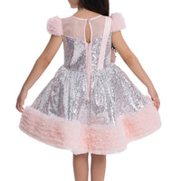 Lovely Girls Dress Silver 34043
