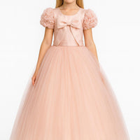 ✨🌸 Via Bambino – Elegant Blush Tulle Dress 4099