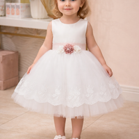 Ivory Layered Pearl Baby Dress 2604