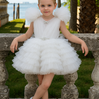 Demi Girls' Party Dress White | OZL 202507 - Elegant Formal Dress for Special Occasions, Weddings, and Birthdays White