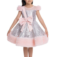 Lovely Girls Dress Silver 34043