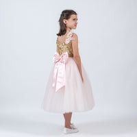 Lovely Pink-Gold Dress M16-23