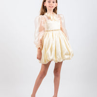 Lovely Gold Girls Dress 8416