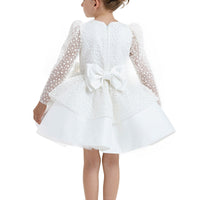 Lovely Girls Dress Long Sleeve White 33036