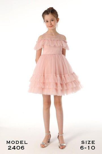 Girls Lovely Pink Dress 2406