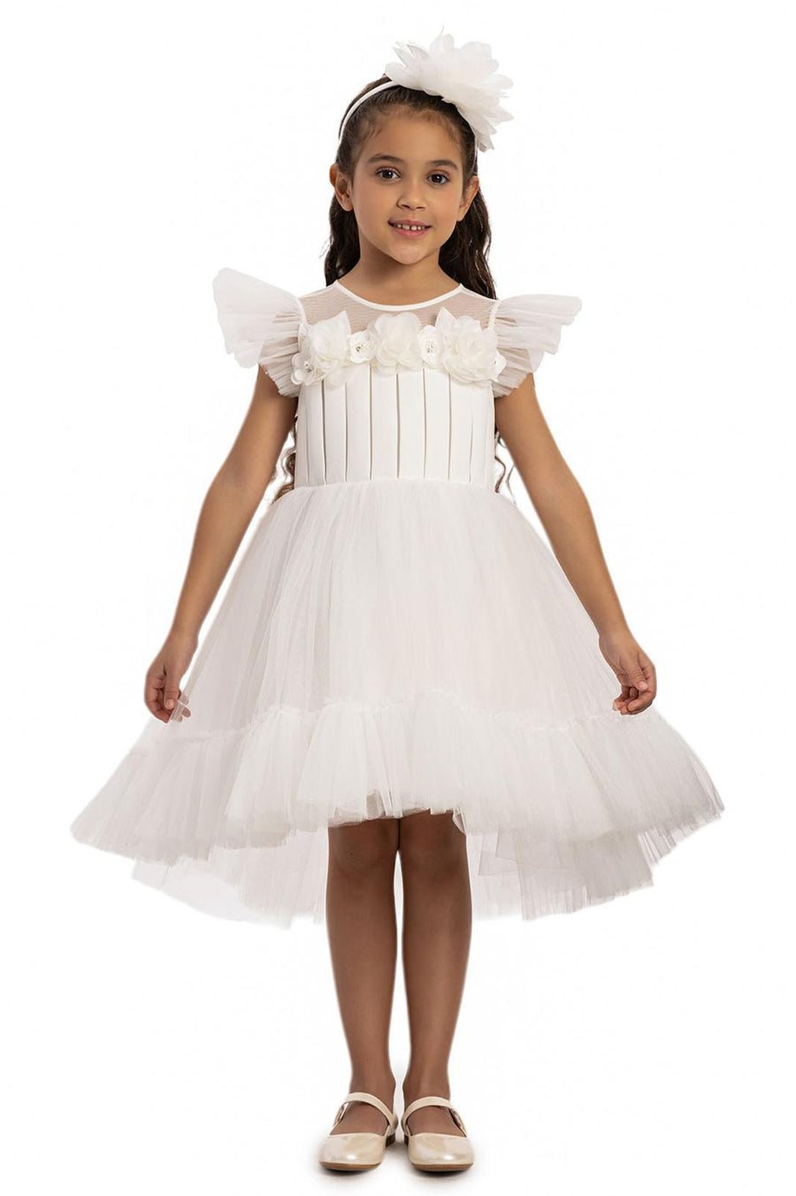 Lovely Girls Dress White 35194