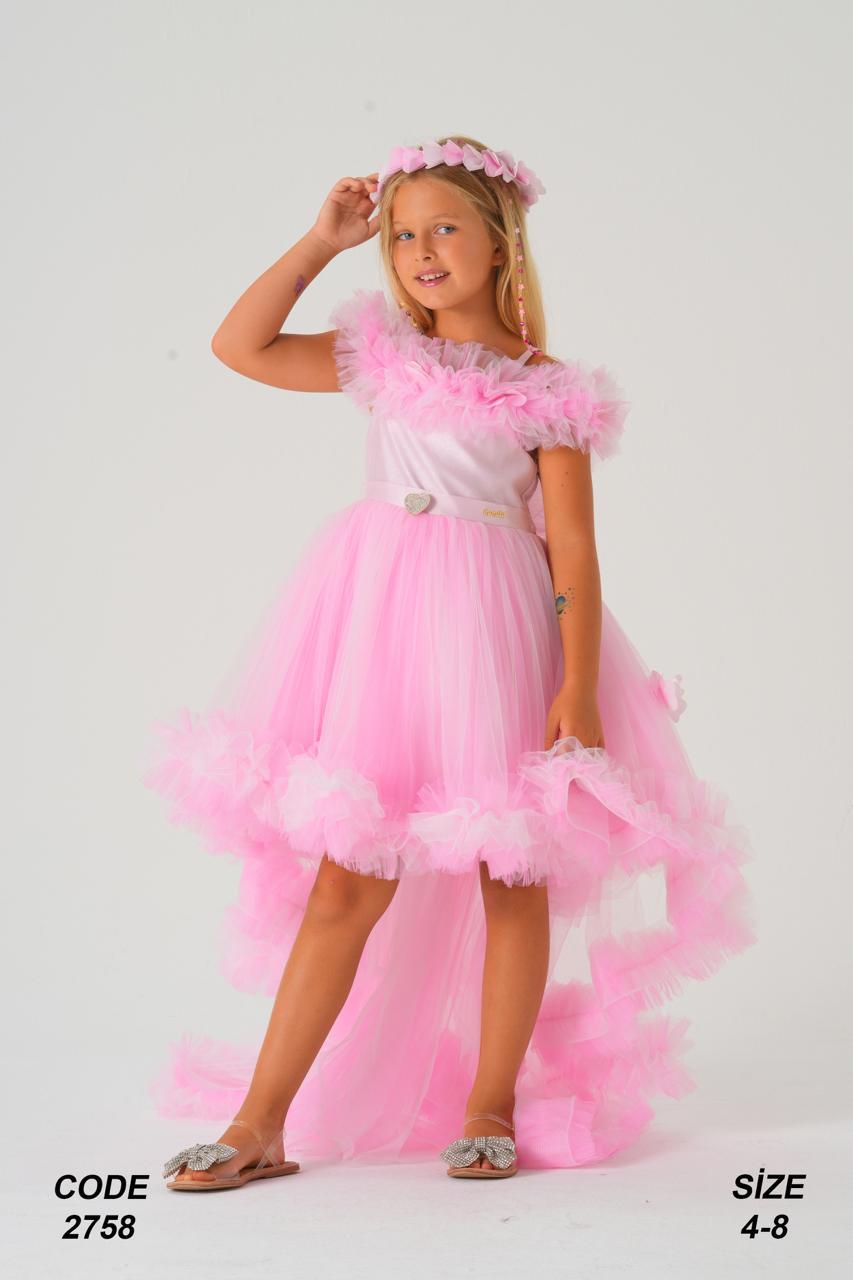 Fuchsia Dream High-Low Tulle Dress 2758