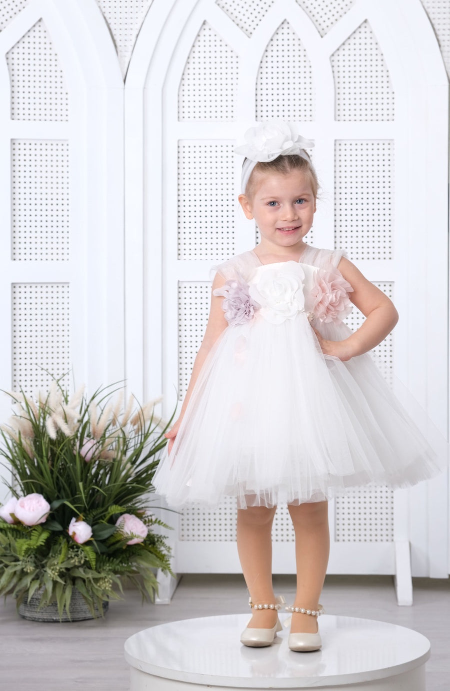 Flower Baby Dress White 3166