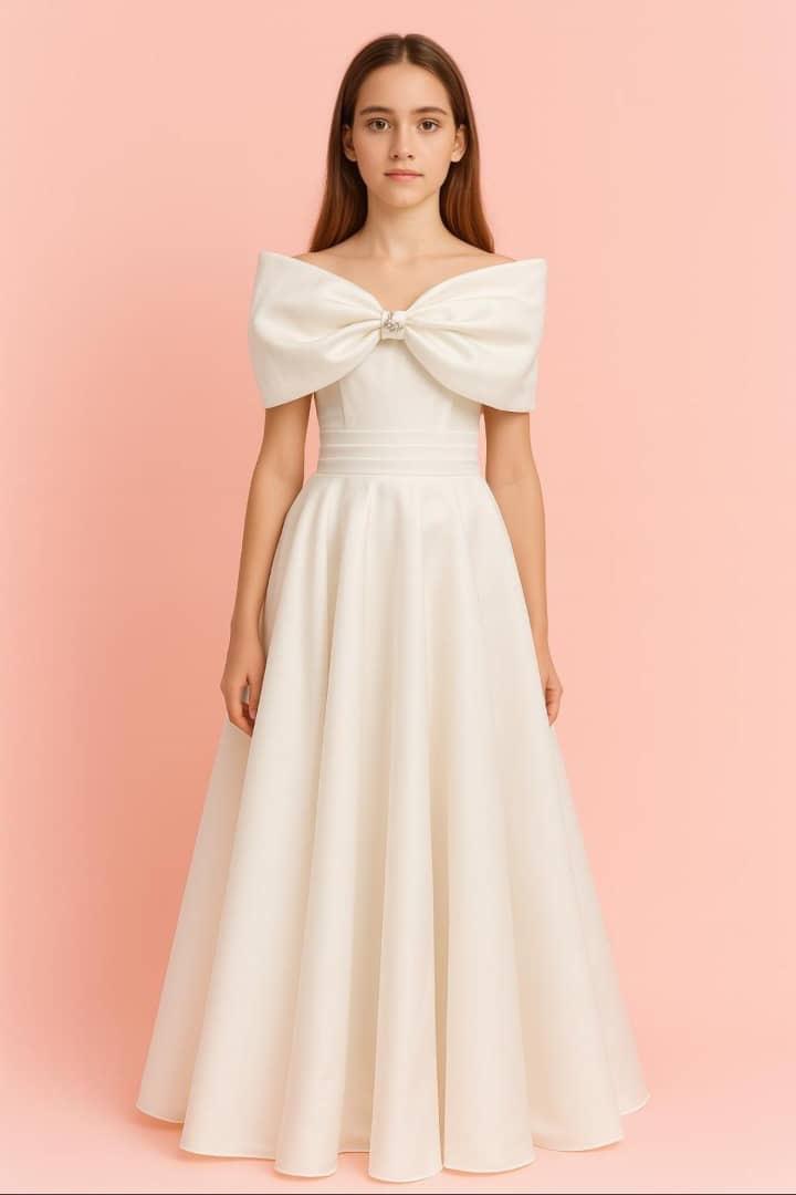 Girl Dress POR 3177 Off-White