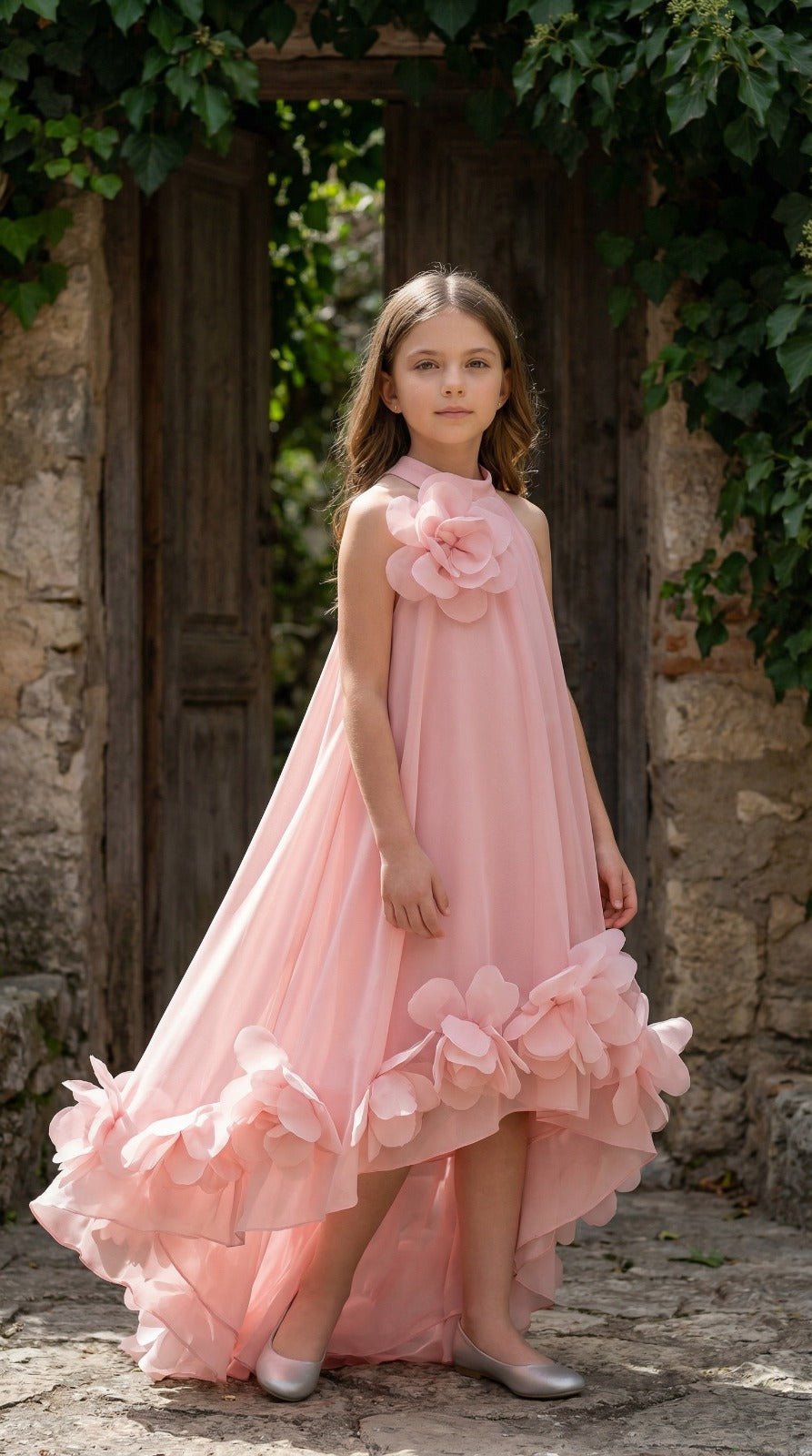 Pink Cascade Couture Dress 3208