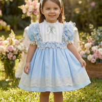 💎 Blue Vintage Garden Baby Dress 💎36420