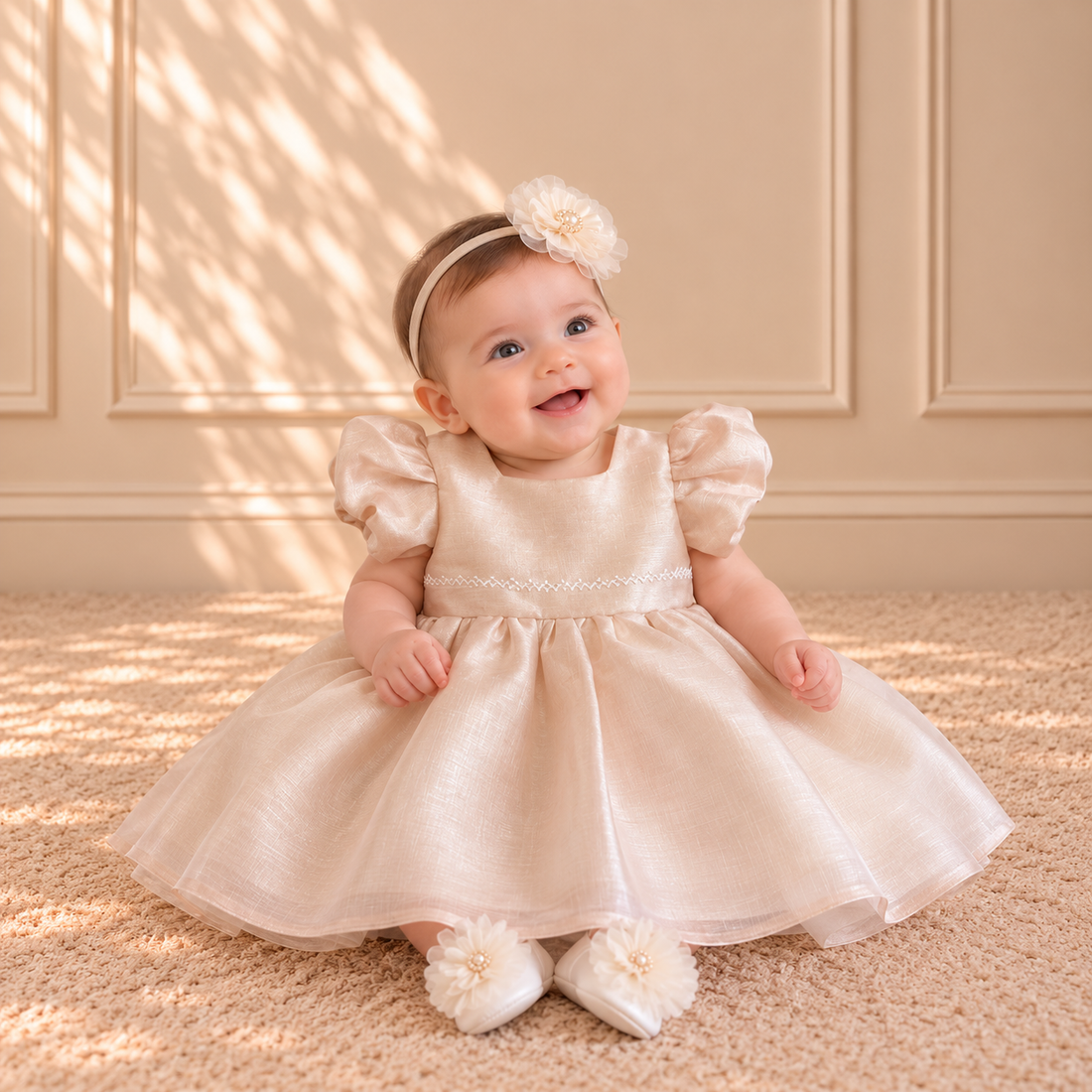 Champagne Linen Dress Set 3688 Champagne