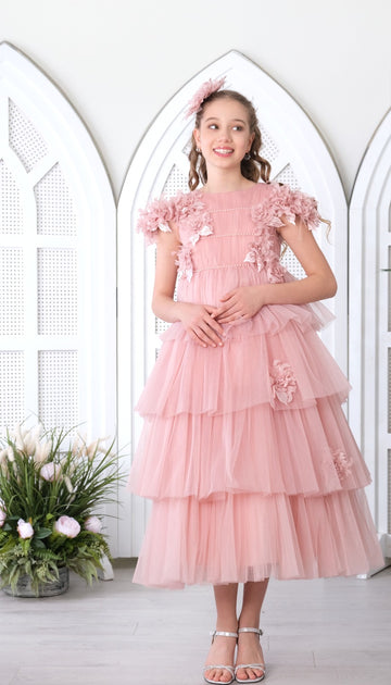 Flower Teen Dress Pink 3147
