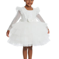 Lovely Girls Dress White 34053