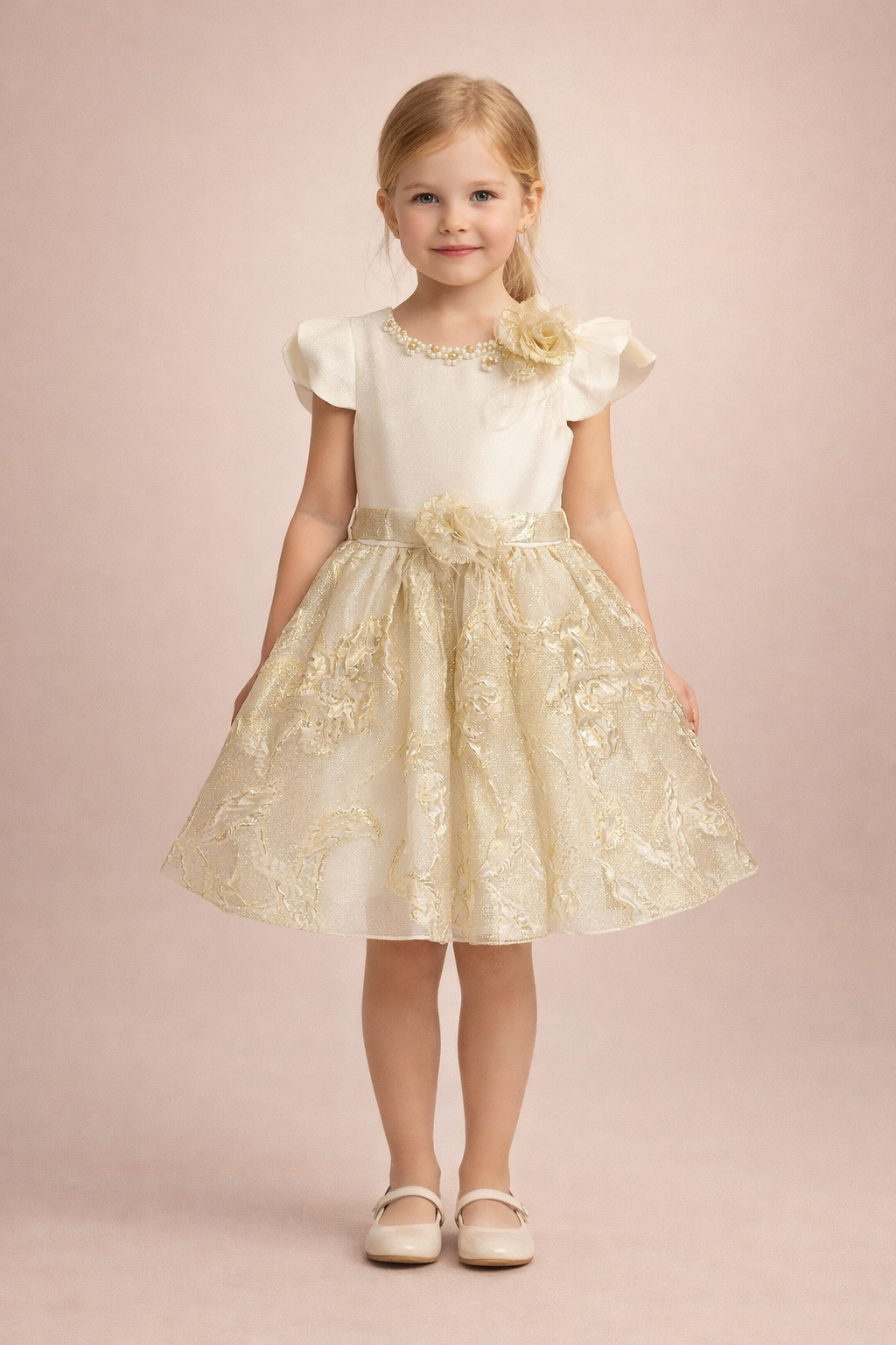 Golden Pearl Couture Dress 4206