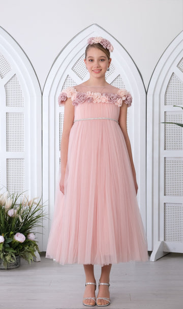 Flower Teen Dress Pink 3152