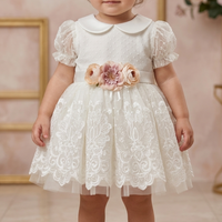 Ivory Layered Pearl Baby Dress 2601