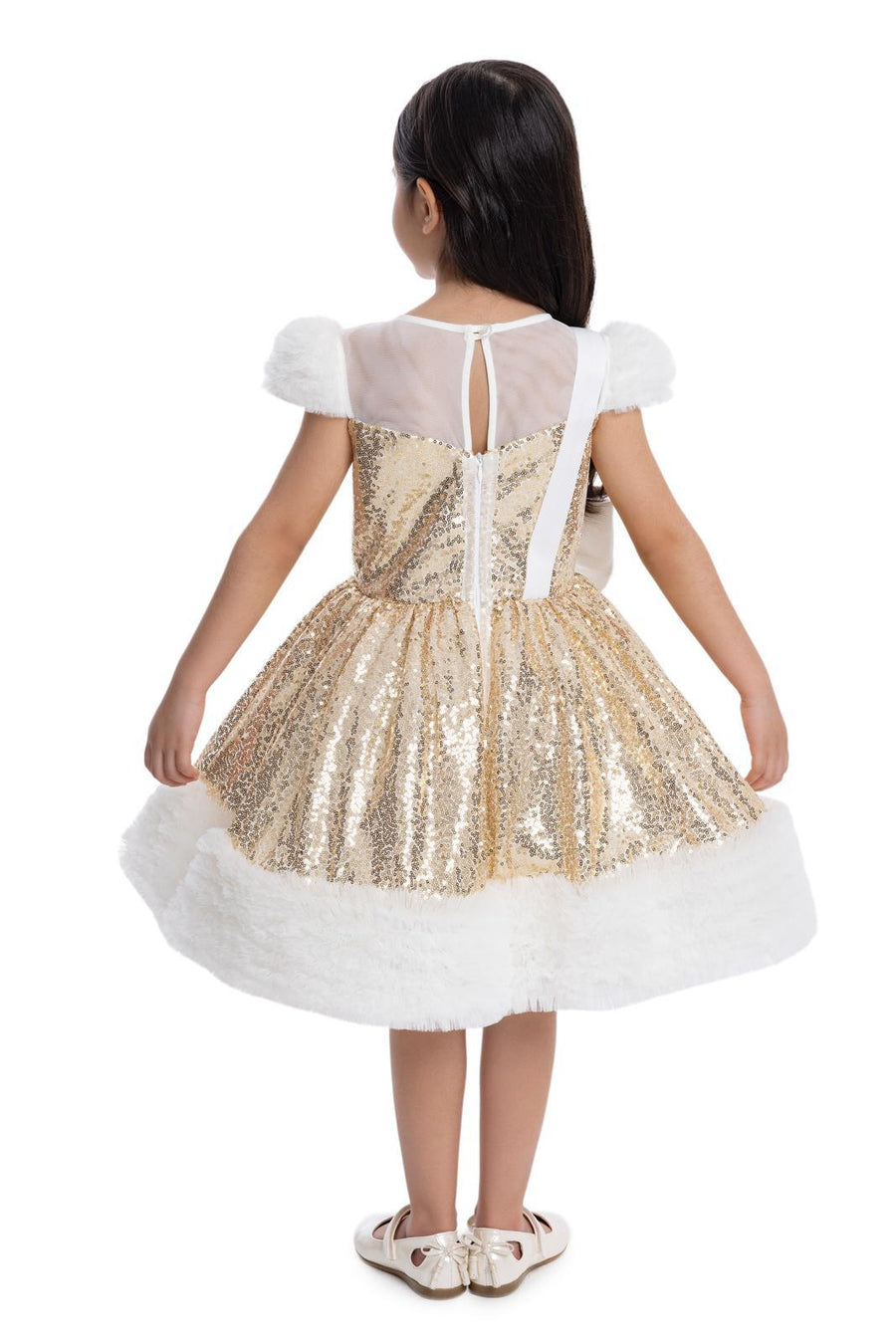Lovely Girls Dress Gold 34043