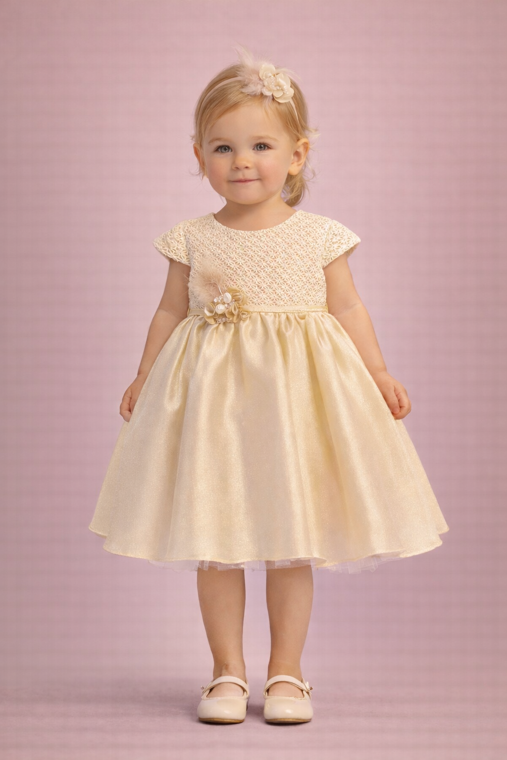 Golden Pearl Baby Couture Dress 606