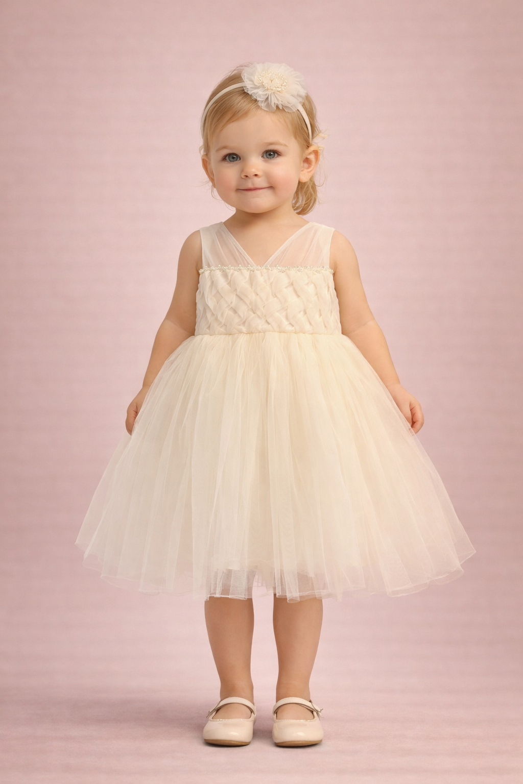 Golden Tulle Princess Baby Dress 6112