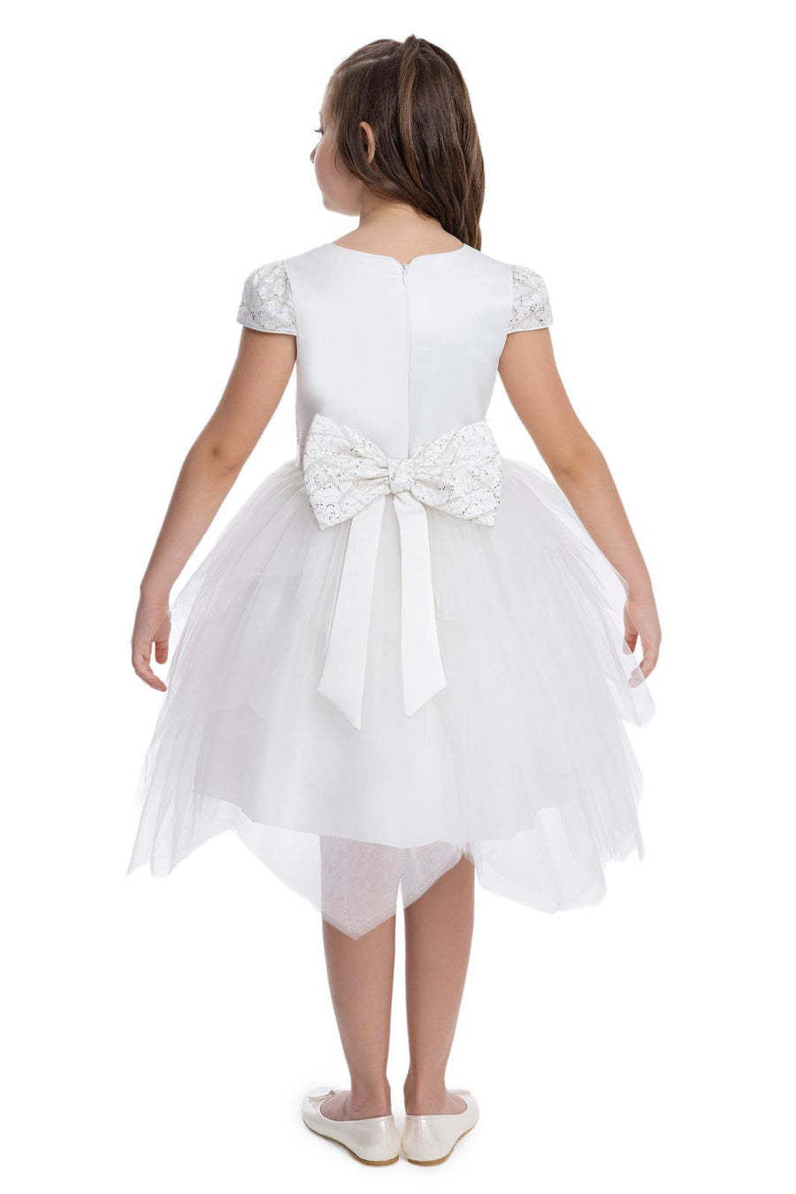 Lovely White Girls Dress 34012