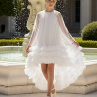 💎 White Couture High-Low Ruffle Dress 💎36125