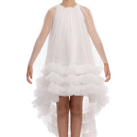 💎 White Couture High-Low Ruffle Dress 💎36125