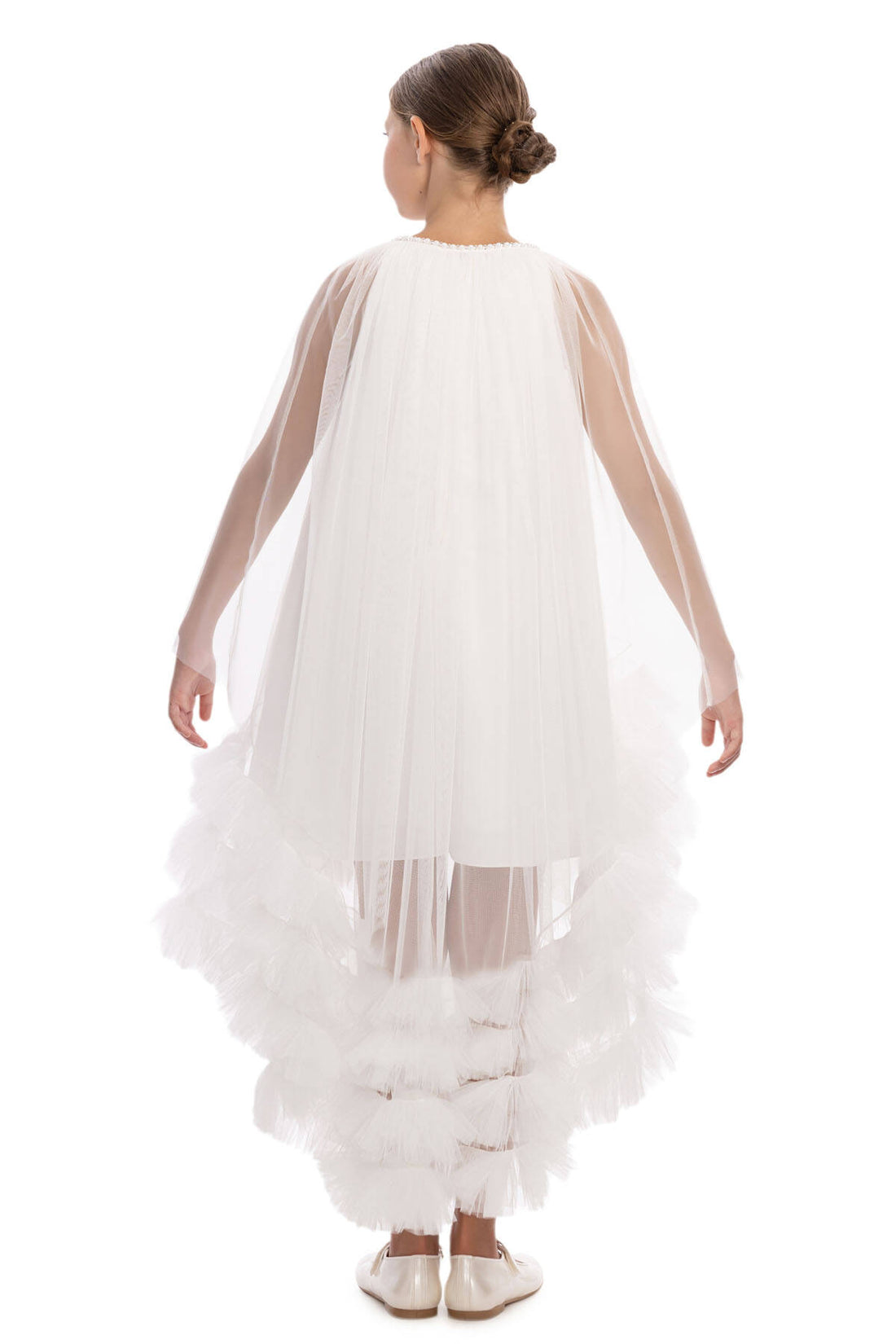 💎 White Couture High-Low Ruffle Dress 💎36125