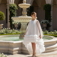 💎 White Couture High-Low Ruffle Dress 💎36125