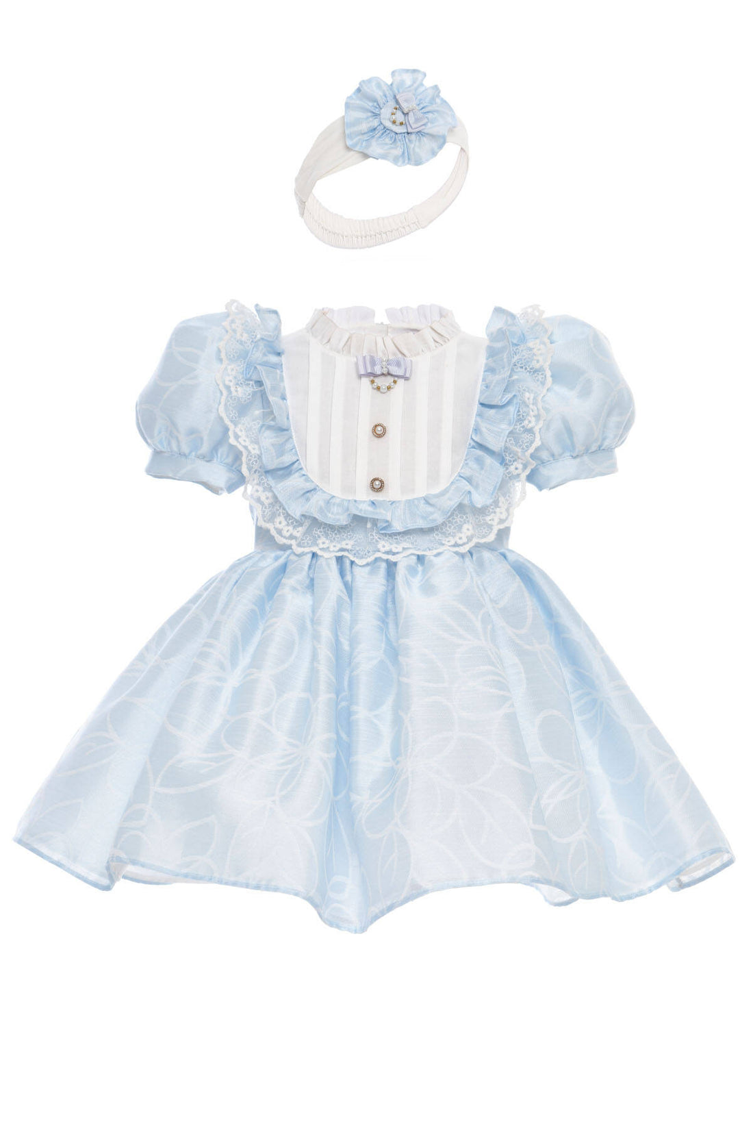 🤍Powder Blue Garden Lace Baby Dress 🤍 36445