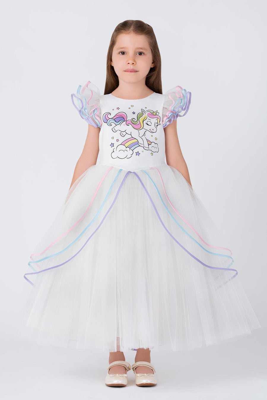 Lovely Girls Dress White 35051
