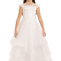 Lovely White Girls Dress 34094