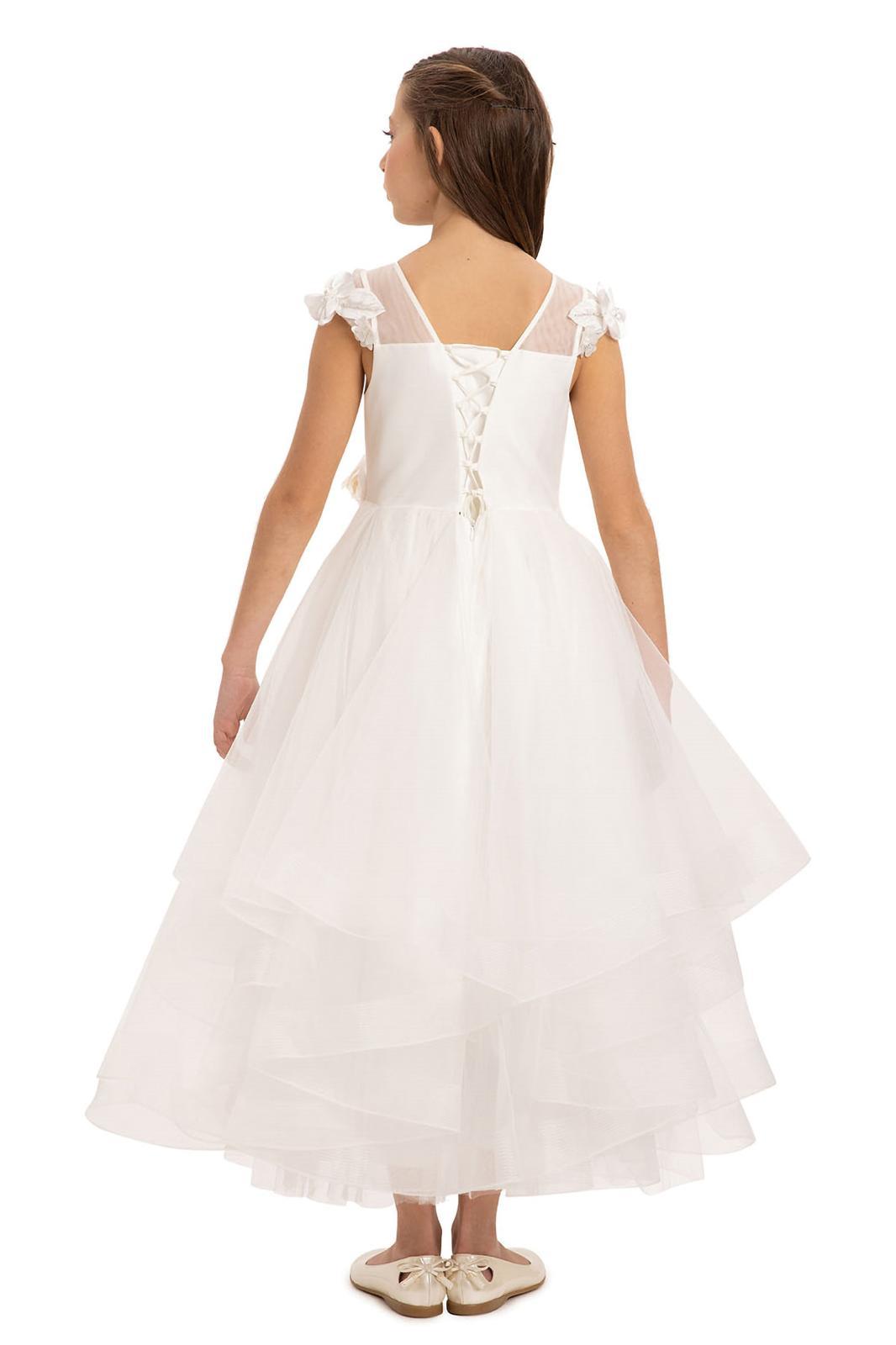 Lovely White Girls Dress 34094