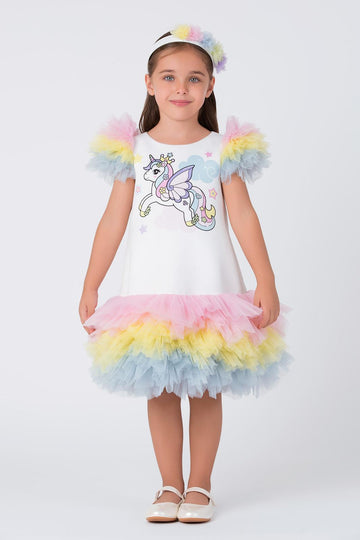 Lovely Girls Dress White 35040