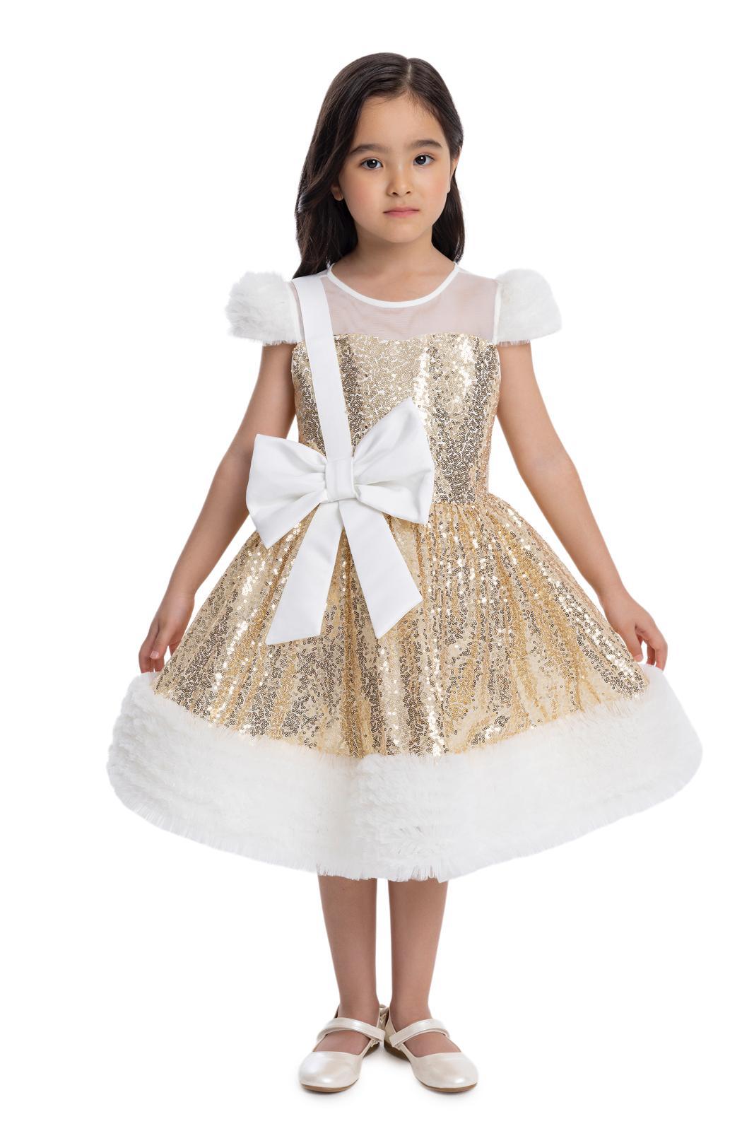 Lovely Girls Dress Gold 34043