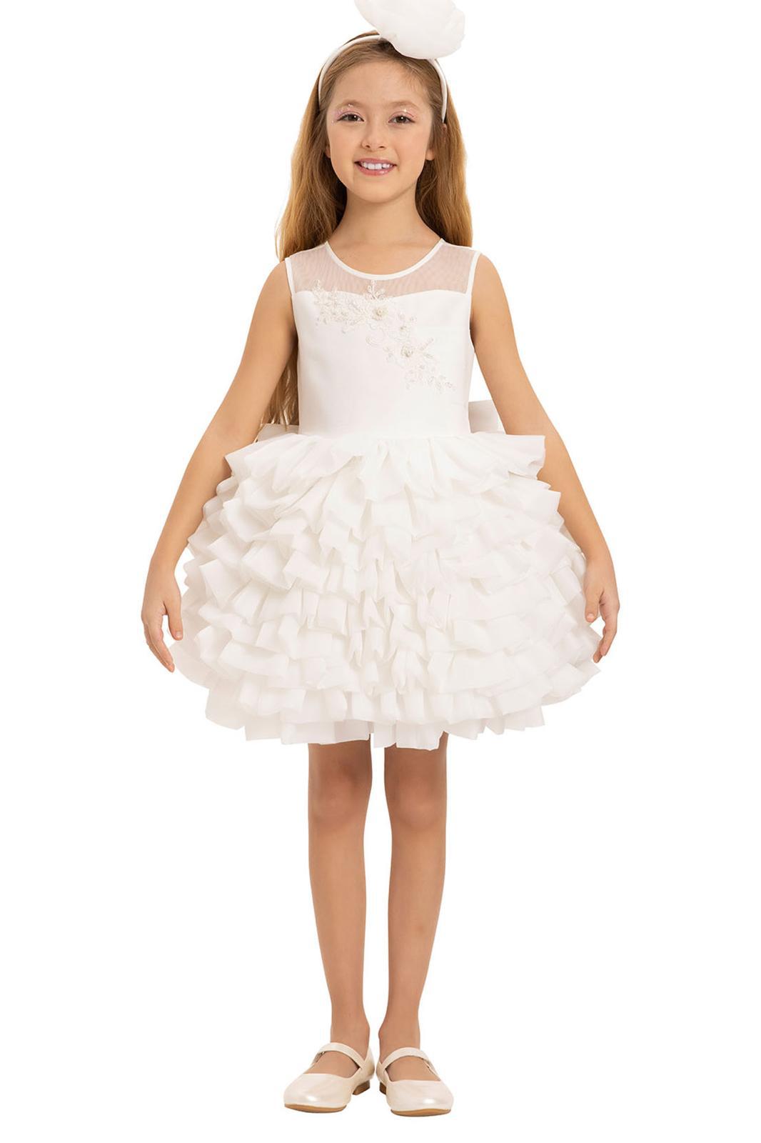 Lovely Girls Dress White 35227