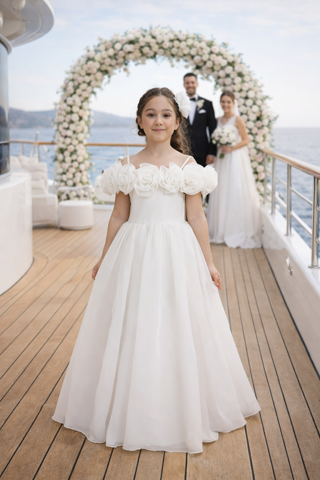 Girls Dress POR 3157 Off-White