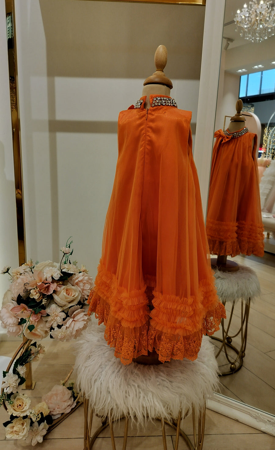 Girls occasion dress Orange 2185
