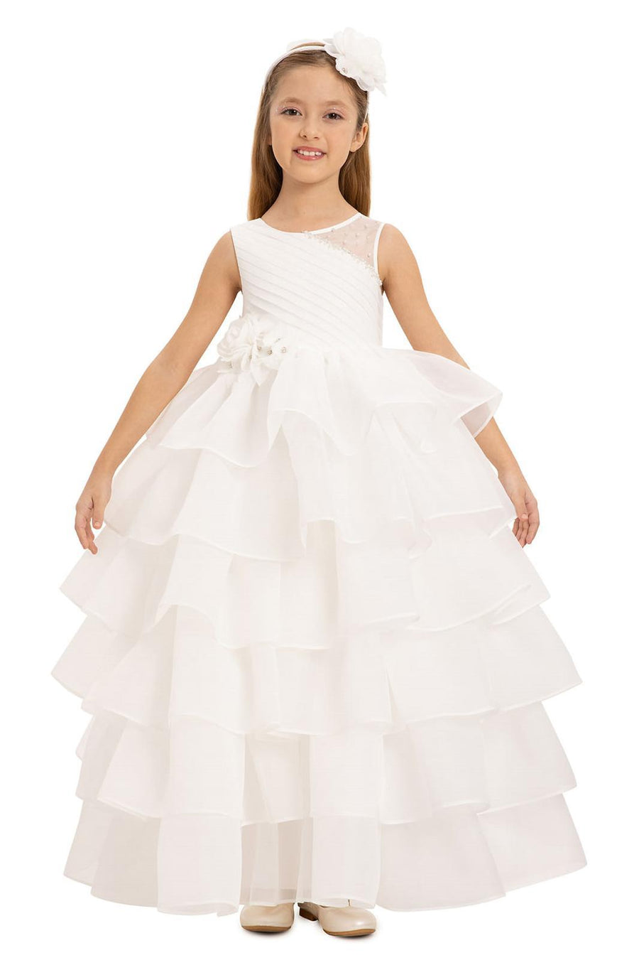 Lovely Girls Dress White 35219