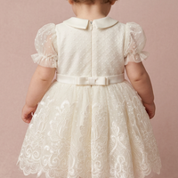 Ivory Layered Pearl Baby Dress 2601