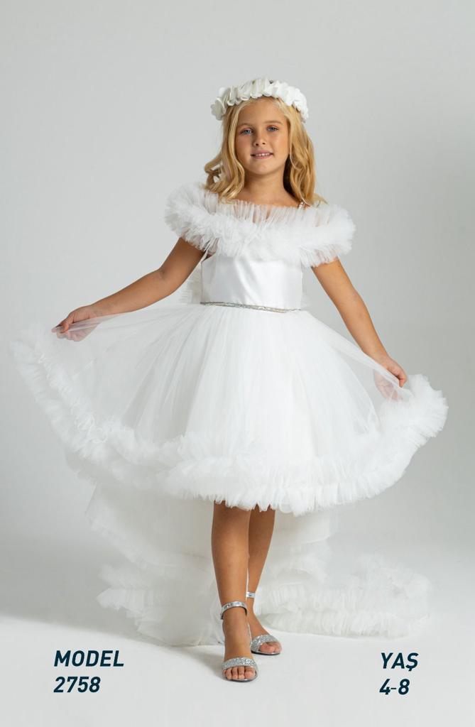 Girls Lovely White Dress 2758
