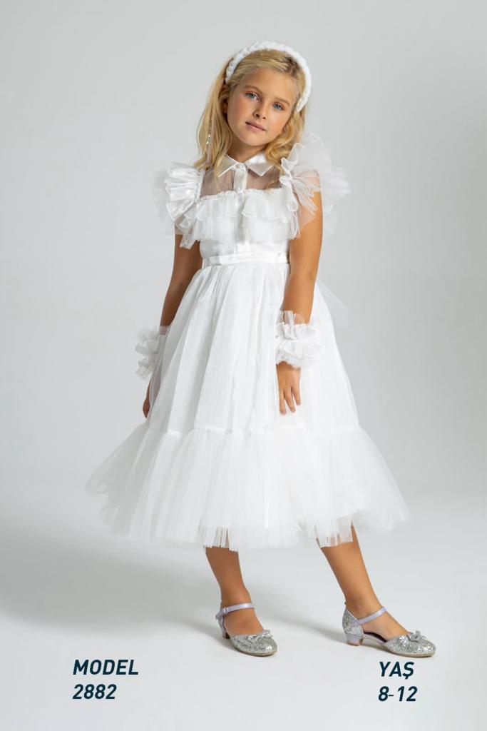 Girls White Dress 2882
