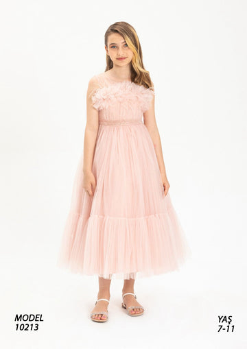 Lovely Long Pink Dress 10213