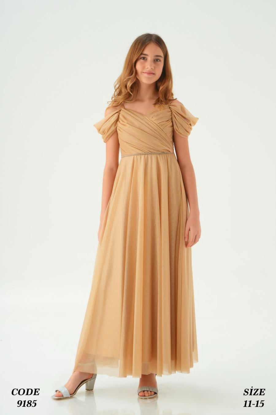 Teen Lovely Gold Dress 9185