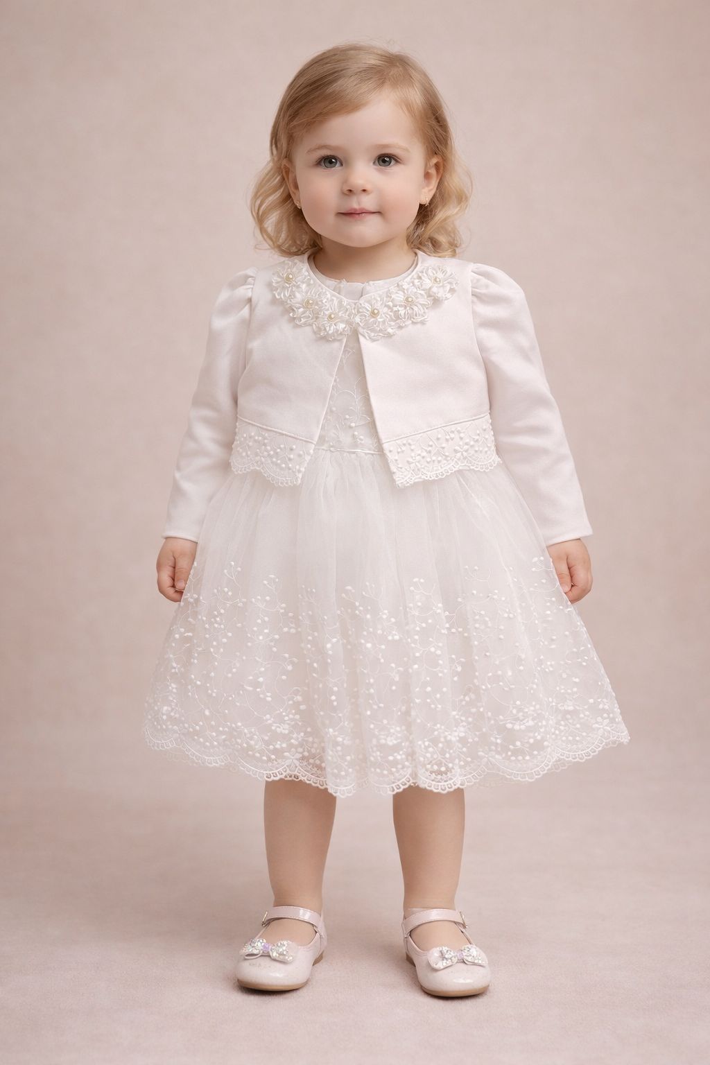 ✨🤍✨White Pearl Lace Dress & Jacket Set✨🤍✨36362