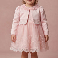 💗Blush Pearl Lace Dress & Jacket Set💗36362
