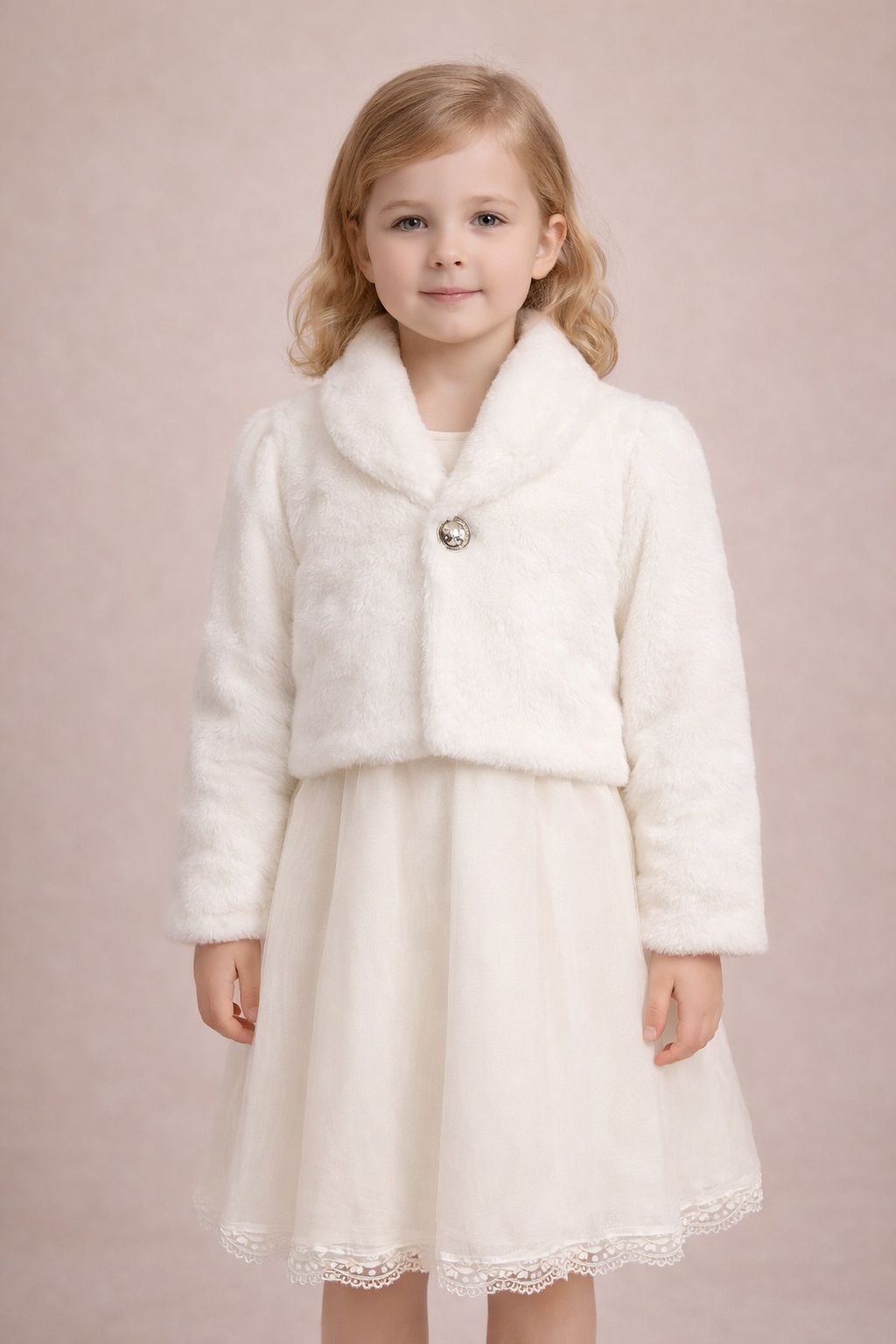 🤍Ivory Luxe Faux Fur Jacket 6027