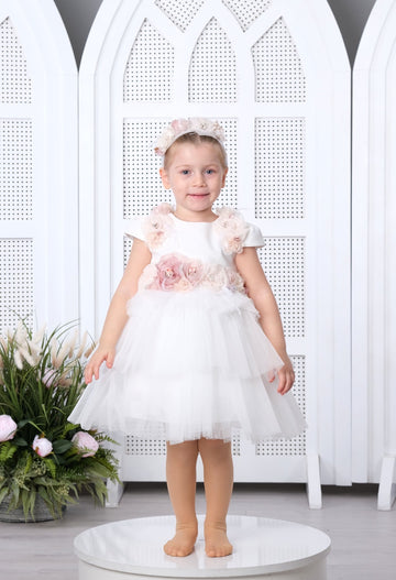 Flower Baby Dress White 3154