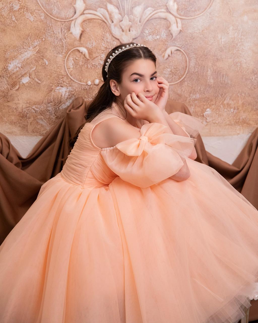 🍑 Peach Couture Princess Ball Gown 26011