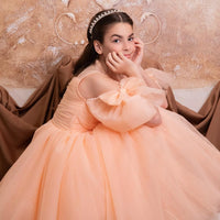 🍑 Peach Couture Princess Ball Gown 26011